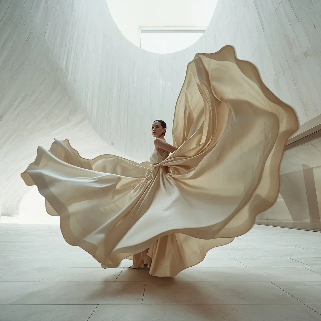 Architectural Silk Swirl | Indian Girl Ai Prompt