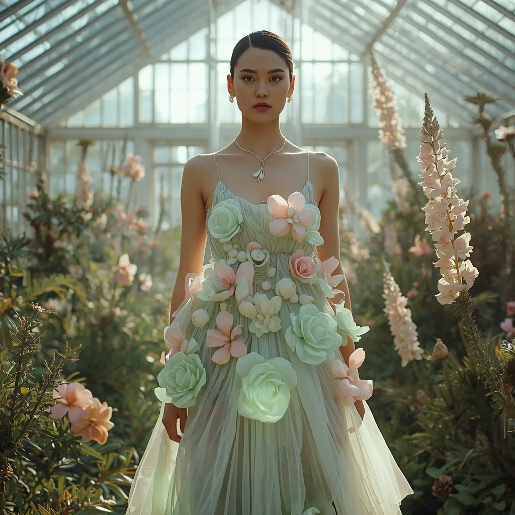 Luminescent Botanical Couture | Ai Photo Editing Prompt