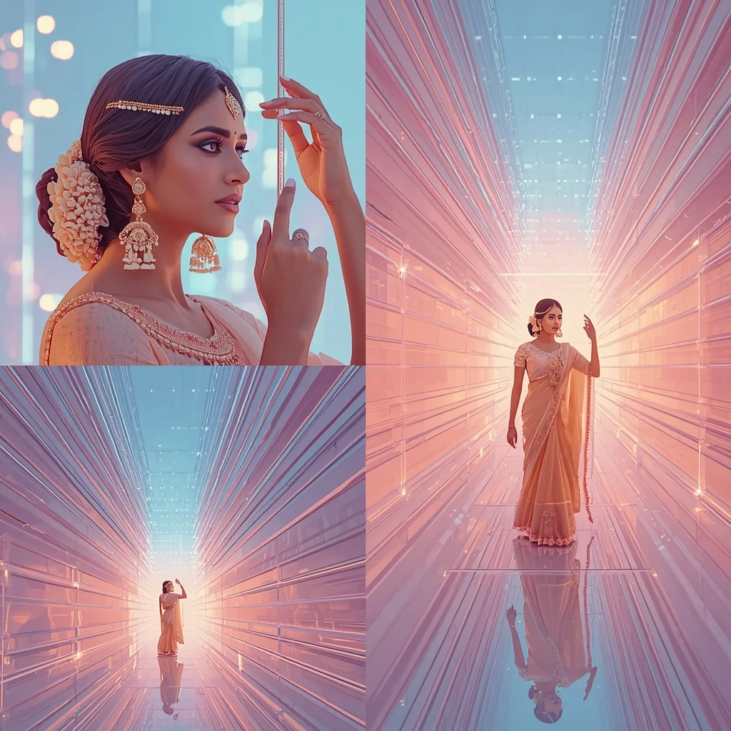Pastel Saree Floating Energy Architecture Infinite Structure Cinematic Viral Prompt | Beautiful Saree Girl Ai Prompt Cinematic